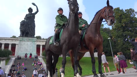 A-mounted-police-force-patrols-Oktoberfest-crowds-in-Munich-Germany