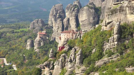 A-monastery-in-Meteora-Greece-overlooks-a-valley-below-1