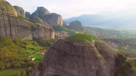 Beautiful-aerial-over-the-rock-formations-of-Meteora-Greece-1