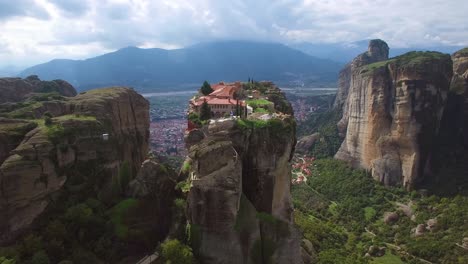 Beautiful-aerial-over-the-rock-formations-and-monasteries-of-Meteora-Greece-5