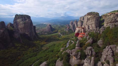 Beautiful-aerial-over-the-rock-formations-and-monasteries-of-Meteora-Greece-10