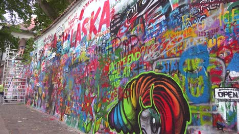 Graffiti-art-decorates-the-John-Lennon-Wall-of-free-speech-in-Prague-Czech-Republic-1