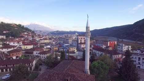 Beautiful-aerial-shot-over-the-mosque-at-Berat-Albania-1