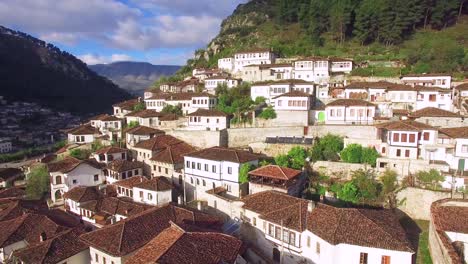 Good-aerial-shot-of-ancient-houses-on-the-hillside-in-Berat-Albania-13