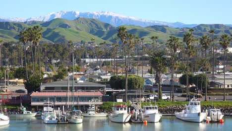 Snow-on-the-mountains-behind-the-California-coastal-town-of-Ventura-California-following-a-winter-storm