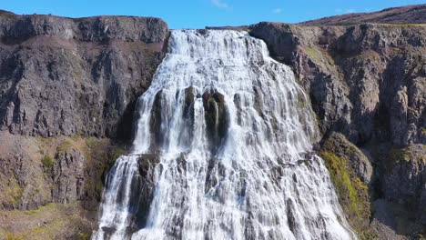 Beautiful-aerial-shot-of-Dynjandi-waterfall-in-the-Westfjords-of-Iceland