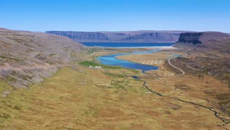 Nice-aerial-of-vast-landscapes-and-fjords-in-the-Westfjords-of-Iceland