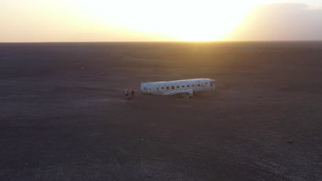 Aerial-over-a-crashed-US-Navy-DC-3-on-the-black-sands-of-Solheimasandur-Iceland-3
