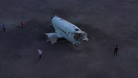Aerial-over-a-crashed-US-Navy-DC-3-on-the-black-sands-of-Solheimasandur-Iceland-6