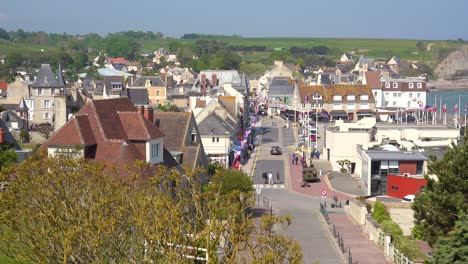 Establishing-of-the-French-d-day-coastal-town-of-Arromanches-Normandy-1