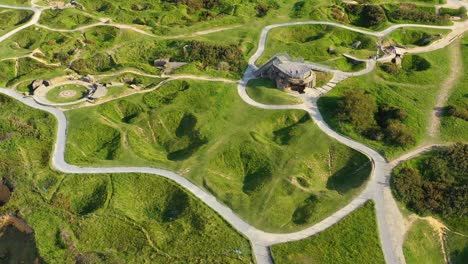 Aerial-over-Pointe-Du-Hoc-Normady-France-D-Day-site-pockmarked-with-bomb-craters-3