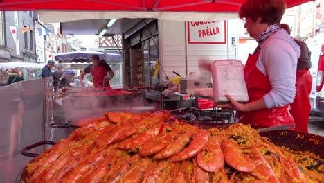 Fresh-shrimp-or-prawns-are-spiced-and-sold-in-a-street-market-in-Honfleur-France