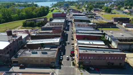 Aerial-around-the-town-of-West-Helena-Arkansas-small-poor-abandoned-rundown-and-poverty-stricken-5