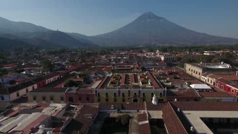 Beautiful-aerial-shot-over-the-colonial-Central-American-city-of-Antigua-Guatemala