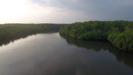 Tomas-Aéreas-A-Lo-Largo-De-Un-Estuario-De-Río-En-El-Paradón-Guatemala-1