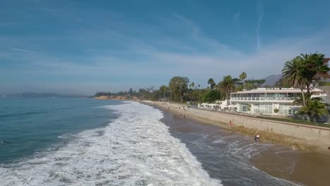 Beautiful-aerial-of-Butterfly-Beach-the-Pacific-and-the-Coral-Casino-in-Montecito-California-5