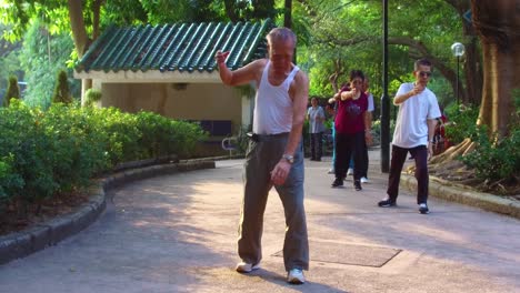 Chinese-seniors-practice-tai-chi-in-a-park-in-the-early-morning-in-Hong-Kong-China-1