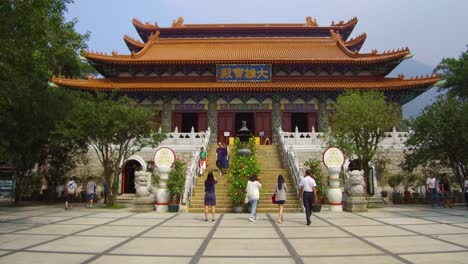 Establishing-shot-of-the-Buddhist-temple-at-Tian-Tan-Buddha-on-Lantau-Island-Hong-Kong-China-1