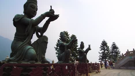 Establishing-shot-of-the-Buddhist-statues-at-Tian-Tan-Buddha-on-Lantau-Island-Hong-Kong-China