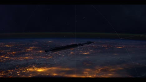 An-Animated-Shot-Of-A-Rocket-Traveling-Through-Space-In-4K