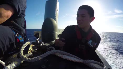 Navy-Sailors-Inspect-And-Maintain-The-Uss-Texas-A-Nuclear-Submarine-At-Sea-8