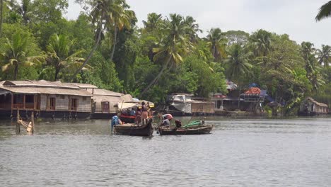 Activities-along-the-river-in-the-backwaters-of-Kerala-India