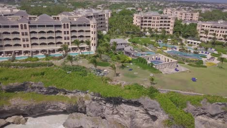 Aerial-of-the-coast-and-luxury-resort-hotels-on-the-Caribbean-island-of-Barbados