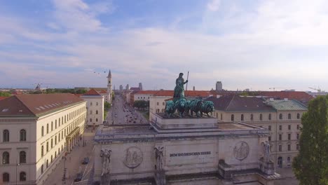 Very-good-aerial-over-the-Siegestor-Victory-Arch-in-Munich-Bavaria-Germany