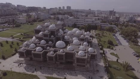 Aerial-over-the-National-Library-of-Kosovo-at-University-of-Pristina-1