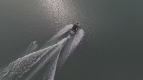 Good-aerial-of-water-skiing-wakeboard-on-alke-in-Interlaken-Switzerland-2