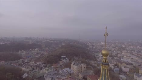 Aerial-over-a-Russian-Orthodox-style-church-in-Kiev-Ukraine-1