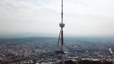 Aerial-Around-The-Tbilisi-Tv-Broadcasting-Tower-In-The-Republic-Of-Georgia