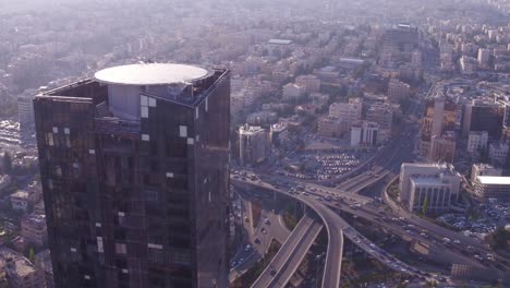 Aerial-Over-The-City-Of-Amman-Jordan-Downtown-Business-District-Skyscrapers-And-Offices-1