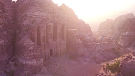 Beautiful-Aerial-Of-The-Monastery-Building-In-Petra-Jordan-1