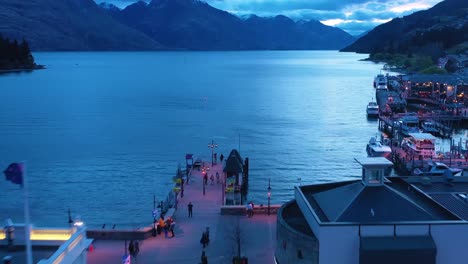Aerial-Over-Queenstown-New-Zealand-At-Night-Or-Dusk-1