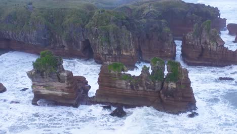 Aerial-Around-The-Pancake-Rocks-Geological-Formations-On-The-Coast-Of-South-Island-Of-New-Zealand-2