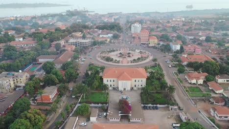 Good-Aerial-Over-Bissau-In-Guineabissau-West-Africa-Roundabout-And-Streets-A-Typical-West-African-City