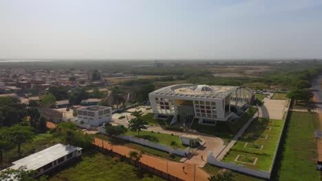 Aerial-Over-The-National-Assembly-Parliament-Government-Center-Of-Gambia-West-Africa