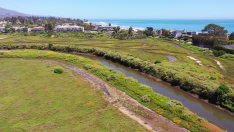 Aerial-Marsh-Wetlands-With-Ocean-And-Beach-Area-Near-Carpinteria-Santa-Barbara-California-1