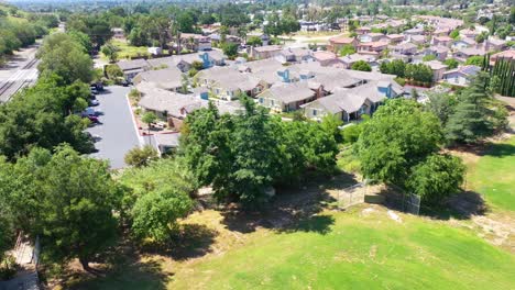 Aerial-Over-A-Retirement-Village-For-Senior-Living-Neighborhood-In-Simi-Valley-California