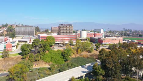 Aerial-Of-Cal-State-La-University-Campus-East-Los-Angeles-California