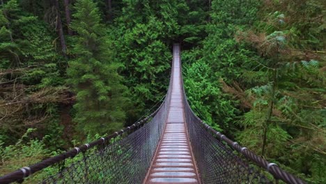The-Lynn-Canyon-suspension-bridge-is-walked-upon-in-British-Columbia-Canada