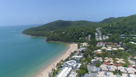 An-Aerial-View-Shows-Tourists-Enjoying-The-Beach-At-The-Shire-Of-Noosa-In-Queensland-Australia