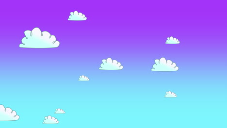 Cartoon-animation-background-with-motion-white-clouds-on-blue-sky-abstract-backdrop