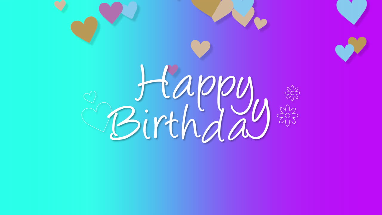 Premium stock video - Animated closeup happy birthday text with ...