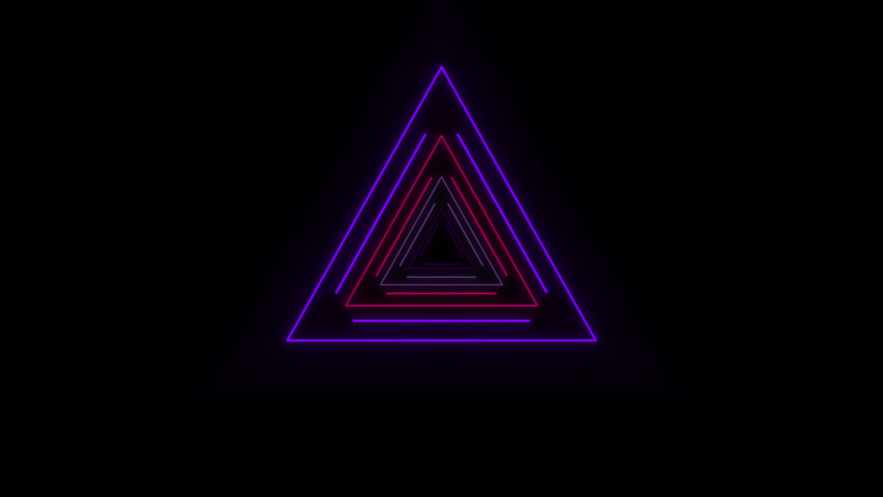 Premium Stock Video - Motion Colorful Laser Neon Triangles Abstract 