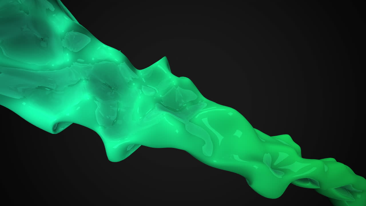 Premium stock video Motion dark green liquid futuristic shapes