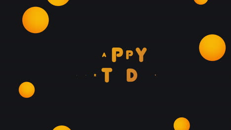 Animation-intro-text-Happy-Birthday-on-black-fashion-and-minimalism-background-with-geometric-bumbles