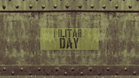 Animation-text-Military-Day-on-military-background