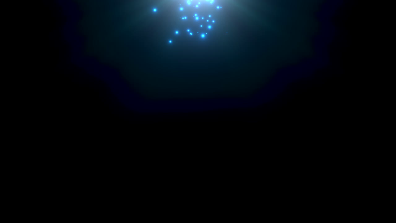 Premium stock video Motion blue particles and stars in galaxy